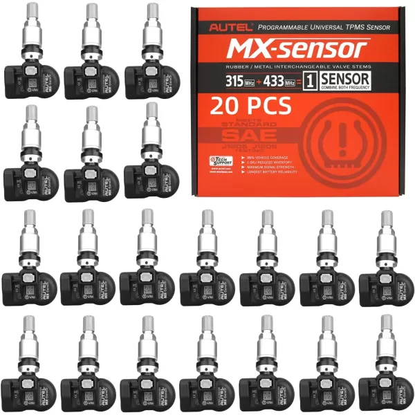 Autel MaxiTPMS MX Sensor 8pcs Dual Frequency 315/433MHz Metal Stem TPMS Sensor Universal Tire Sensor Programmed by TS401 TS408 TS501 TS508 TS601 TS608 MK808TS MX808TS MS906TS ITS600