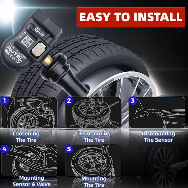 Autel MaxiTPMS MX Sensor 8pcs Dual Frequency 315/433MHz Metal Stem TPMS Sensor Universal Tire Sensor Programmed by TS401 TS408 TS501 TS508 TS601 TS608 MK808TS MX808TS MS906TS ITS600