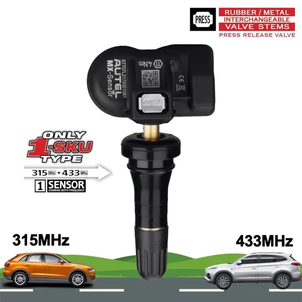 Autel MaxiTPMS MX Sensor Programmable TPMS Sensor for Tire Pressure 2 in 1  Press-in OE-Level Programmed by TS508 TS408 TS508WF TS608 MS906TS ITS600 MS906PRO-TS
