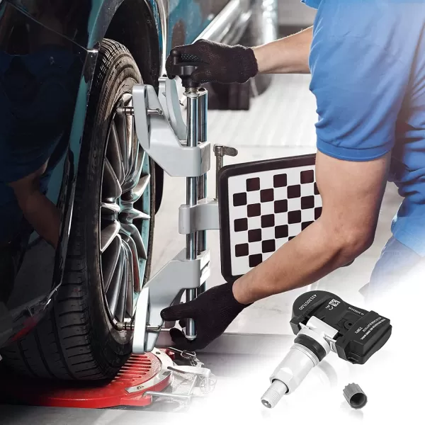 Autel MaxiTPMS Mx Sensor Press in No Tool Needed Metal 315Mhz Universal TPMS Sensor Programmable by Autel TPMS Tool TS401 TS408 TS501 TS508 TS601 ITS600 Replacement TPMS Sensor 4PCS