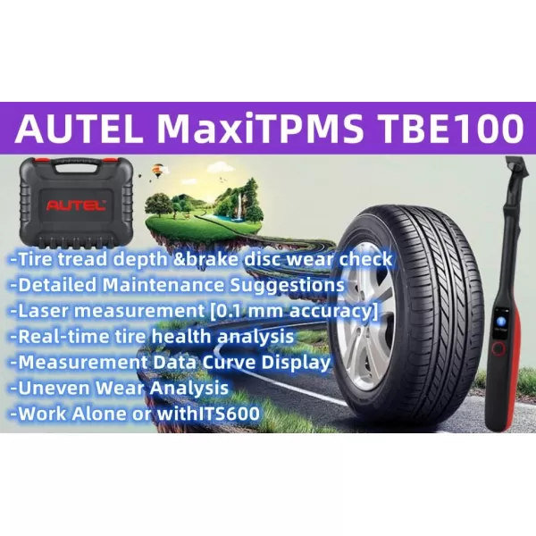 Autel MaxiTPMS TBE100 with Screen Wiper Laser-Enabled Tire Tread Depth &amp; Brake Disc Wear Examiner Touchscreen Real-time Tire Health Tire ID Scan Reports &amp; Repair Tips On ITS600 )