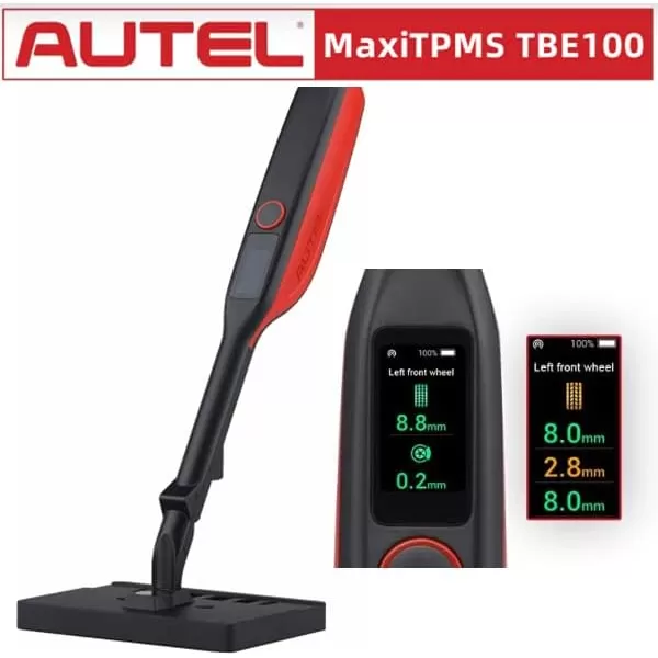 Autel MaxiTPMS TBE100 with Screen Wiper Laser-Enabled Tire Tread Depth &amp; Brake Disc Wear Examiner Touchscreen Real-time Tire Health Tire ID Scan Reports &amp; Repair Tips On ITS600 )