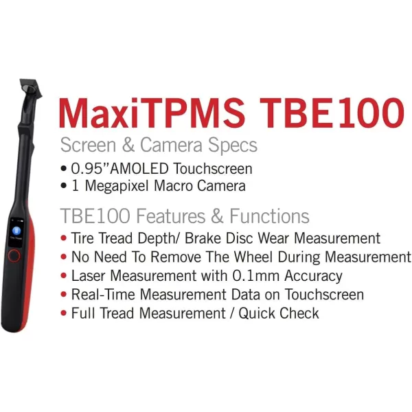 Autel MaxiTPMS TBE100 with Screen Wiper Laser-Enabled Tire Tread Depth &amp; Brake Disc Wear Examiner Touchscreen Real-time Tire Health Tire ID Scan Reports &amp; Repair Tips On ITS600 )