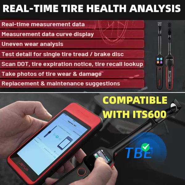 Autel MaxiTPMS TBE200 Tire Tread Depth &amp; Brake Disc Wear 2in1Tester with Dual Camera Real-time Data No Need to Remove Wheel During Testing Better Performance with ITS600 Tire Tread Depth &amp; Brake Disc Wear 2in1Tester with Dual Camera Real-time Data No Need to Remove Wheel During Testing Better Performance with ITS600)