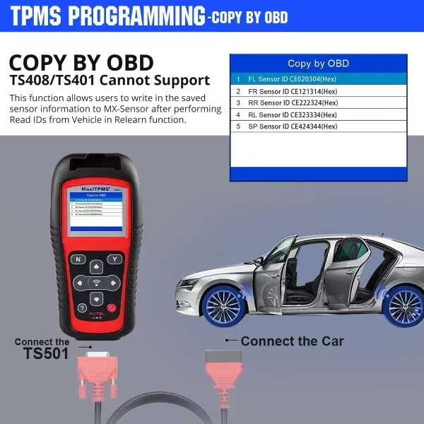 Autel MaxiTPMS TS501 TPMS Programming Tool, 2023 Upgraded Car TPMS Scan Tool of TS408, TS401, Activate/Relearn All Known TPMS Sensors, Program Autel MX-Sensor [315 &amp; 433MHz], TPMS Diagnostics &amp; Reset