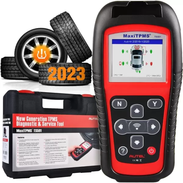 Autel MaxiTPMS TS501 TPMS Programming Tool, 2023 Upgraded Car TPMS Scan Tool of TS408, TS401, Activate/Relearn All Known TPMS Sensors, Program Autel MX-Sensor [315 &amp; 433MHz], TPMS Diagnostics &amp; Reset