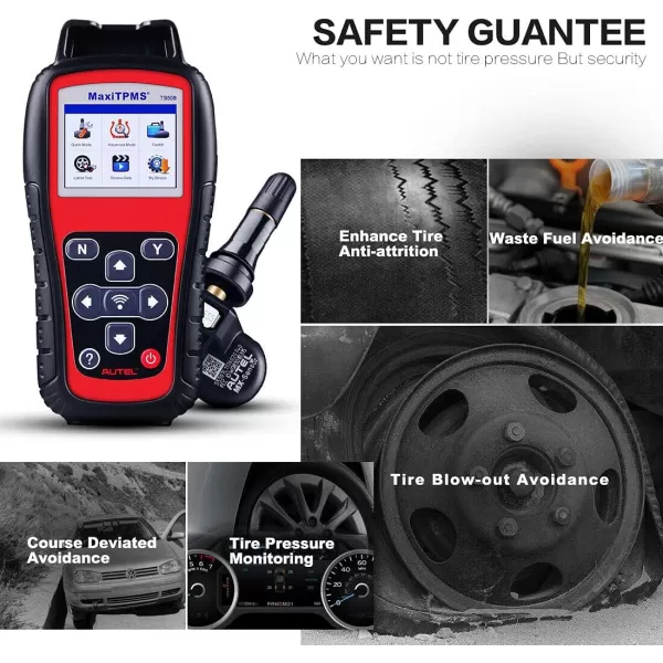 Autel MaxiTPMS TS508 Plus Extra Screen Wiper TPMS Relearn and Reset Tool MX Sensor Programming DTCs Check and Remove Quick and Advance Mode Tire Sensor ID Read and Clone Better TS408 