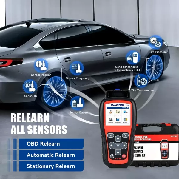 Autel MaxiTPMS TS508 TPMS Relearn Tool, 2022 Upgraded of TS501/TS408, Activate/Relearn/Reset All Sensors, One-Click TPMS Health Check, Program MX-Sensors , Read/Clear TPMS DTCs, Read/Clear TPMS DTCs)