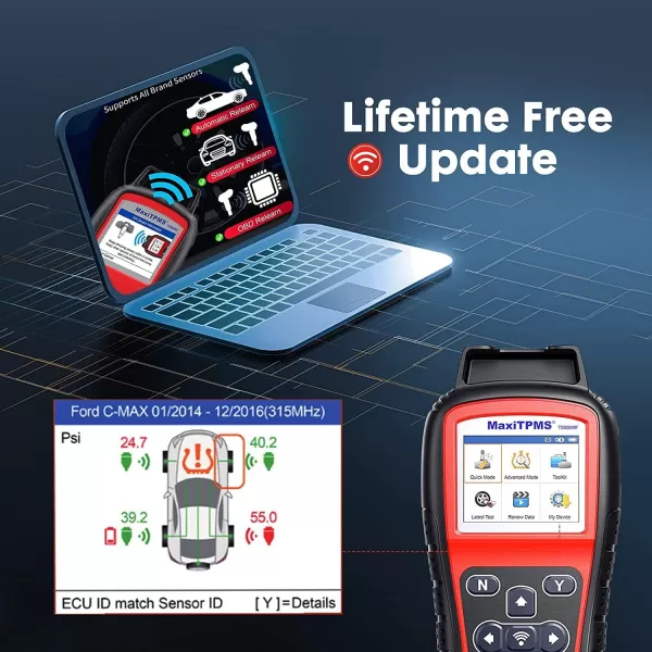 Autel MaxiTPMS TS508 TPMS Relearn Tool, 2023 Upgraded of TS501/TS408, Activate/Relearn/Reset All Sensors, One-Click TPMS Health Check, Program MX-Sensors , Read/Clear TPMS DTCs, Read/Clear TPMS DTCs)