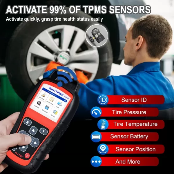 Autel MaxiTPMS TS508 TPMS Relearn/Activate/Reset/Diagnosis scan Tire Sensor Tool Quick &amp; Advance Mode Program MX Sensor Diagnostic Sensors ID Read/Clear TPMS DTCs