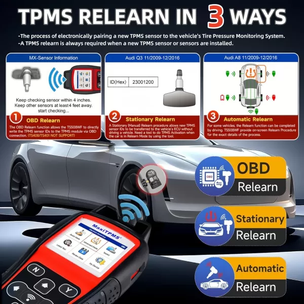 Autel MaxiTPMS TS508 TPMS Relearn/Activate/Reset/Diagnosis scan Tire Sensor Tool Quick &amp; Advance Mode Program MX Sensor Diagnostic Sensors ID Read/Clear TPMS DTCs