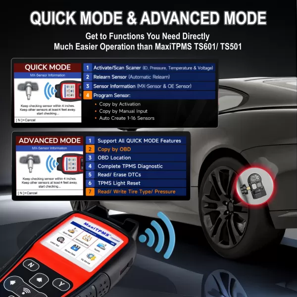 Autel MaxiTPMS TS508 TPMS Relearn/Activate/Reset/Diagnosis scan Tire Sensor Tool Quick &amp; Advance Mode Program MX Sensor Diagnostic Sensors ID Read/Clear TPMS DTCs