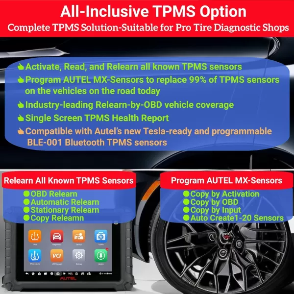 Autel MaxiTPMS TS508 TPMS Relearn/Activate/Reset/Diagnosis scan Tire Sensor Tool Quick &amp; Advance Mode Program MX Sensor Diagnostic Sensors ID Read/Clear TPMS DTCs