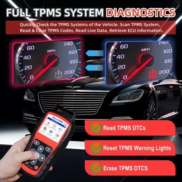 Autel MaxiTPMS TS508 TPMS Relearn/Activate/Reset/Diagnosis scan Tire Sensor Tool Quick &amp; Advance Mode Program MX Sensor Diagnostic Sensors ID Read/Clear TPMS DTCs