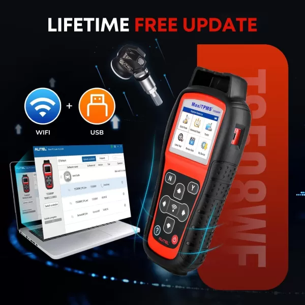 Autel MaxiTPMS TS508WF KIT [2023 Enhanced WiFi Ver. of TS508 KIT], Plus $300 8PCS 315MHz+433MHz MX-Sensor + 4PCS Metal Valves, WiFi TPMS Relearn/Program/Activate Scan Tool, Upgrade of TS508K TS601