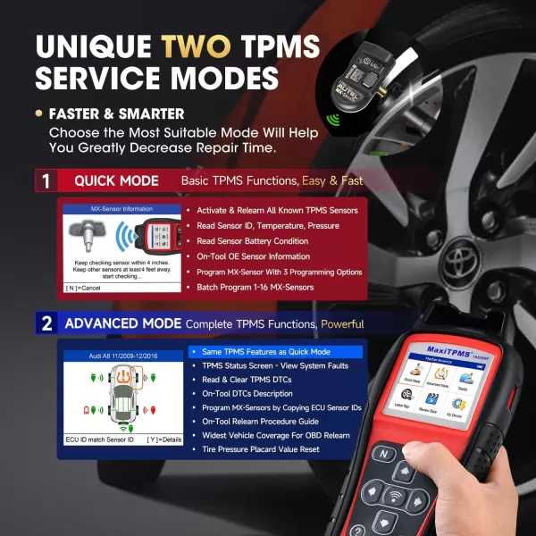 Autel MaxiTPMS TS508WF KIT TPMS Programming Tool, 2023 Newest WiFi Ver. of TS508 with $300 8PCS 4-in-1 MX-Sensor + 4PCS Metal Valve, Up of TS508K TS501 TS408 TS601, TPMS Relearn, Activate, Diagnostics