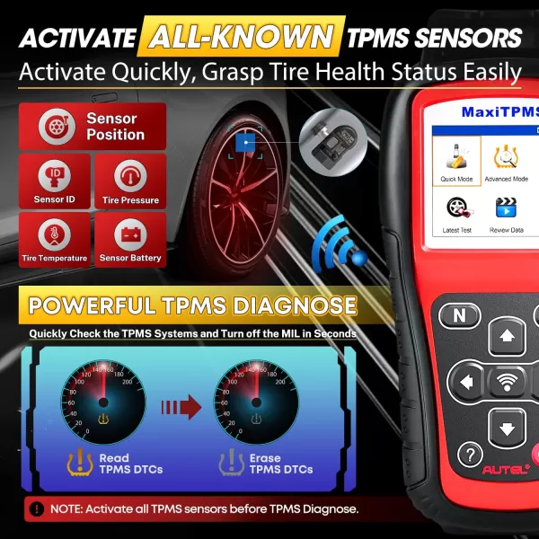 Autel MaxiTPMS TS508WF KIT TPMS Programming Tool, 2023 WiFi Ver. Upgrade of TTS508K TS508 TS501 TS408 w/ $150 4PCS 2-in-1 Press-in MX-Sensors, Activate/Relearn/Diagnosis All Sensors, Read/Clear DTCs