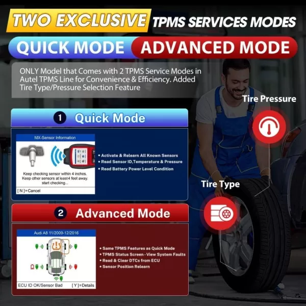 Autel MaxiTPMS TS508WF KIT TPMS Programming Tool, 2023 WiFi Ver. Upgrade of TTS508K TS508 TS501 TS408 w/ $150 4PCS 2-in-1 Press-in MX-Sensors, Activate/Relearn/Diagnosis All Sensors, Read/Clear DTCs