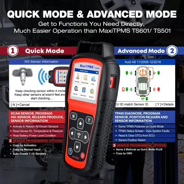Autel MaxiTPMS TS508WF KIT TPMS Tool, 2023 WiFi Ver. of TS601/ TS508K/ TS508, with $120 4PCS 315+433Mhz MX-Sensors, TPMS Programming, OBD Relearn/Activate, Clear TPMS DTCs, Lifetime Free Updates