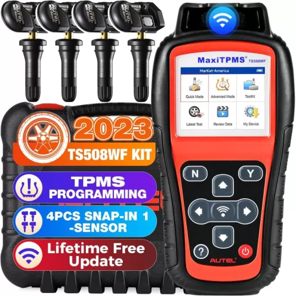 Autel MaxiTPMS TS508WF KIT TPMS Tool, 2023 WiFi Ver. of TS601/ TS508K/ TS508, with $120 4PCS 315+433Mhz MX-Sensors, TPMS Programming, OBD Relearn/Activate, Clear TPMS DTCs, Lifetime Free Updates