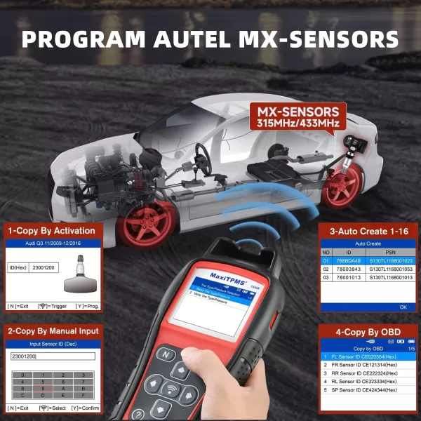 Autel MaxiTPMS TS508WF Relearn Tool  Upgraded of TS508, TS601, Program MX-Sensors, Activate/Relearn All Sensors, TPMS Reset, Read/Clear TPMS DTCs, Key Fob Testing Upgraded of TS508, TS601, Program MX-Sensors, Activate/Relearn All Sensors, TPMS Reset, Read/Clear TPMS DTCs, Key Fob Testing)
