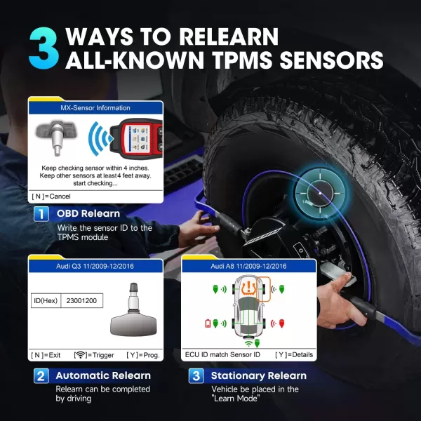 Autel MaxiTPMS TS508WF TPMS Programming Tool, 2023 Newest WiFi Ver. of TS508 TS501 TS408 TS601, Tire Pressure Monitor, Program MX-Sensors 315/433MHz, Relearn Activate All Sensors, TPMS Reset/Diagnose