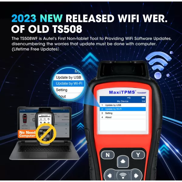 Autel MaxiTPMS TS508WF TPMS Programming Tool, 2023 Newest WiFi Ver. of TS508 TS501 TS408 TS601, Tire Pressure Monitor, Program MX-Sensors 315/433MHz, Relearn Activate All Sensors, TPMS Reset/Diagnose