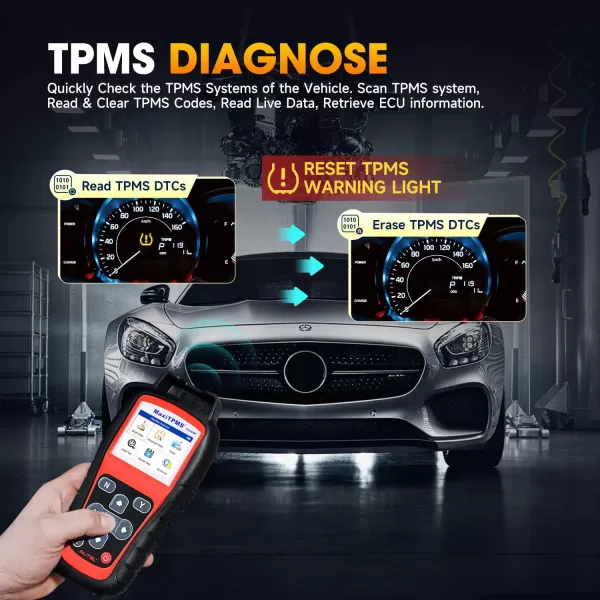Autel MaxiTPMS TS508WF TPMS Programming Tool, 2023 Upgraded WiFi Ver. of TS508 TS501 TS408, Activate/Relearn/Diagnosis All Known Sensors, Program MX Sensor, Read/Clear TPMS DTCs, Quick &amp; Advance Mode