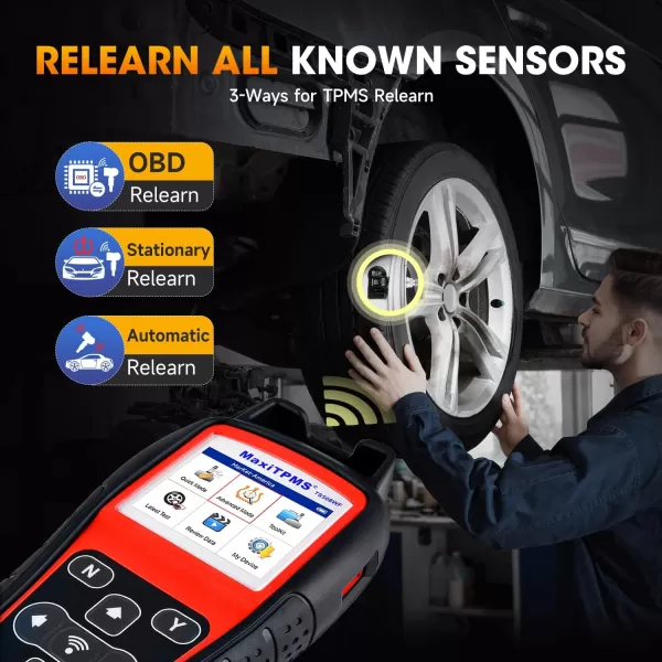 Autel MaxiTPMS TS508WF TPMS Programming Tool, 2023 Upgraded WiFi Ver. of TS508 TS501 TS408, Activate/Relearn/Diagnosis All Known Sensors, Program MX Sensor, Read/Clear TPMS DTCs, Quick &amp; Advance Mode