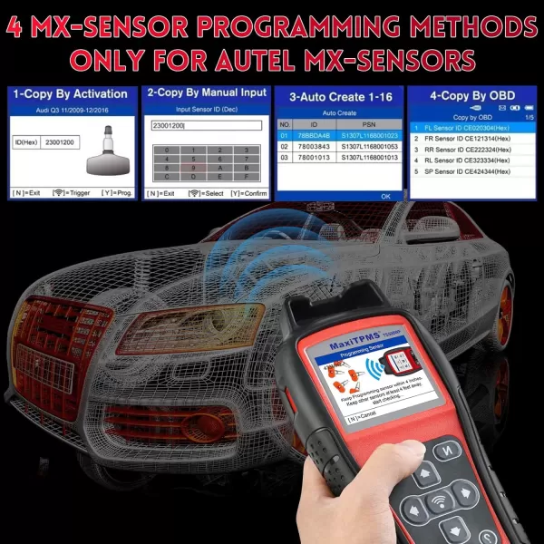 Autel MaxiTPMS TS508WF TPMS Relearn Tool - 2023 Newest WiFi Ver. of TS508/TS601, Activate/Relearn/Reset/Diagnosis All Sensors, Program MX Sensor, TPMS Programming Tool Quick &amp; Advance Mode