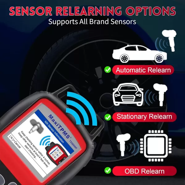 Autel MaxiTPMS TS508WF TPMS Relearn Tool - 2023 Newest WiFi Ver. of TS508/TS601, Activate/Relearn/Reset/Diagnosis All Sensors, Program MX Sensor, TPMS Programming Tool Quick &amp; Advance Mode