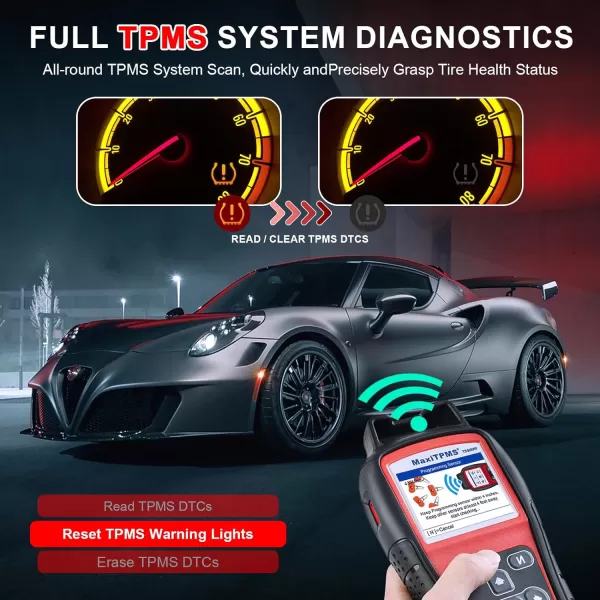 Autel MaxiTPMS TS508WF WiFi TPMS Programming Tool, 2023 Updated Ver. of TS508/TS601, Program MX-Sersors 315/433MHz, Relearn/Activate All Sensors, Read/Clear DTCs, TPMS Reset, Support Lifetime Update
