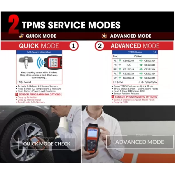 Autel MaxiTPMS TS508WF WiFi TS508 MX Sensor Programming TPMS Diagnostic OBD Relearn Activate Read Copy TPMS Sensor Read/Clear TPMS DTCs Free Lifetime Update Better TS408 Lite of TS608 ITS600 MS906TS