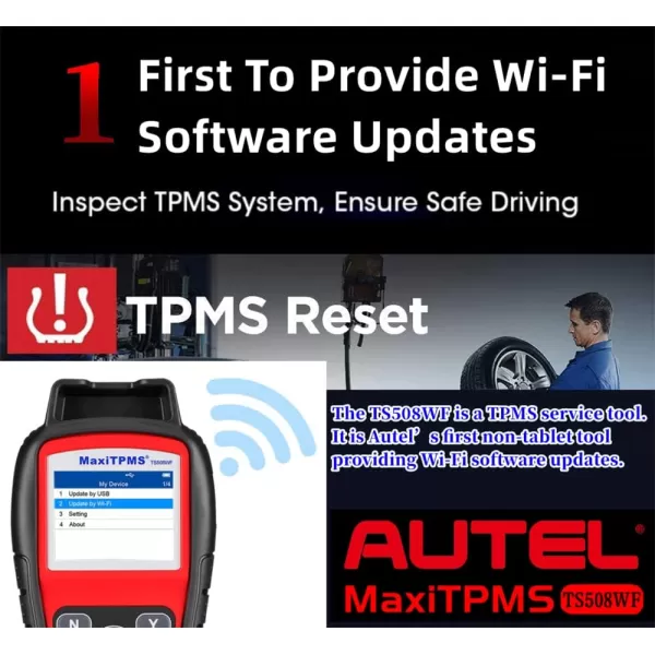 Autel MaxiTPMS TS508WF WiFi TS508 MX Sensor Programming TPMS Diagnostic OBD Relearn Activate Read Copy TPMS Sensor Read/Clear TPMS DTCs Free Lifetime Update Better TS408 Lite of TS608 ITS600 MS906TS