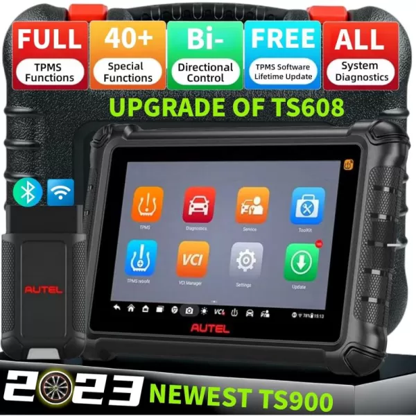 Autel MaxiTPMS TS900 obd2 Scanner TPMS Sensors Programming Tool Upgrade of Autel Scanner TS608 Same as MX808 All System Diagnostic Active Test 40+Services Sensor Program/Relearn Better TS408 508 MK808
