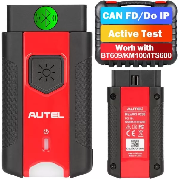 Autel MaxiVCI V200 VCI200 OBD2 Bluetooth Connector Adapter Vehicle Communication Interface Work with Vehicle OBD2 Scanner MS906PRO MS906PRO-TS KM100 BT608 ITS600 BT609