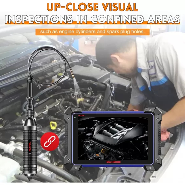 Autel MaxiVideo MV108 Digital Inspection Camera, Video Scope for MS906BT/MK906BT/MS906TS/MK908/MS908S Pro/Elite/MS909/ MS919/Ultra/MS908CV with USB Port, 640x480P, 8.5mm Imager Head