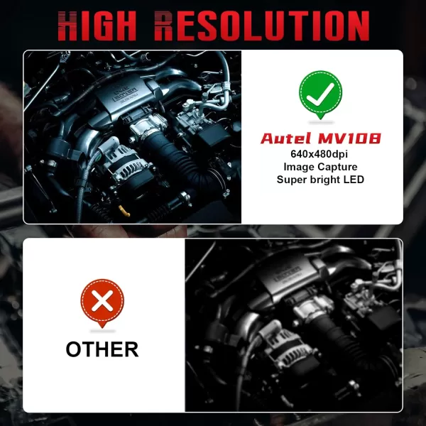 Autel MaxiVideo MV108 Inspection Camera - 8.5mm Diameter, Compatible with MS906TS/MS906BT/MS908P/MK808, Upgraded Waterproof Inspection Camera and Cable USB