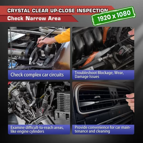 Autel MaxiVideo MV108S Digital Inspection Camera, 2MP 1920x1080, Waterproof USB Endoscope, 8.5mm Ultra-Slim Borescope Snake Camera + LED Light, Work with Autel Scanner &amp; PC, MV108 MV105S MV105 Upgrade
