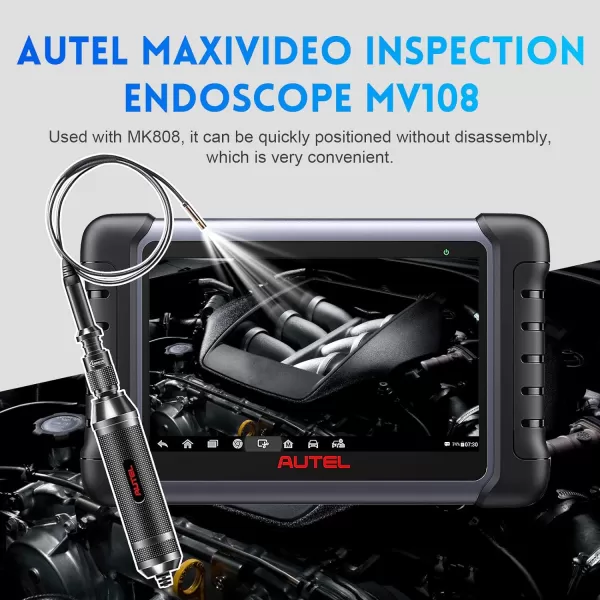 Autel MaxiVideo MV108S Inspection Camera - 8.5mm Diameter Digital Borescope Inspection Camera, Compatible Scanner MK906PRO/MK808/MX808/MK808Z-BT/MP808/ultra, Upgraded Inspection Camera