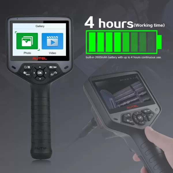 Autel MaxiVideo MV480 Inspection Camera, 2023 Newest 1080P HD Industrial Endoscope Video Scope, Videoscope with Audio Annotation, Dual Cameras, 360°Rotation, 7 X Zoom, Upgraded Ver. of MV460
