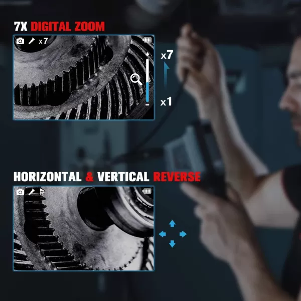 Autel MaxiVideo MV480 Inspection Camera, 2023 Newest 1080P HD Industrial Endoscope Video Scope, Videoscope with Audio Annotation, Dual Cameras, 360°Rotation, 7 X Zoom, Upgraded Ver. of MV460