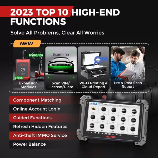 Autel Maxicom MK908 Pro II Scanner: 2023 J2534 Programming Tool, Level Up of MS908S Pro II/Elite II, ECU Program Coding As MS Ultra MS919, Bi-Directional, 36+ Services, AutoScan 2.0, Android 10 FCA