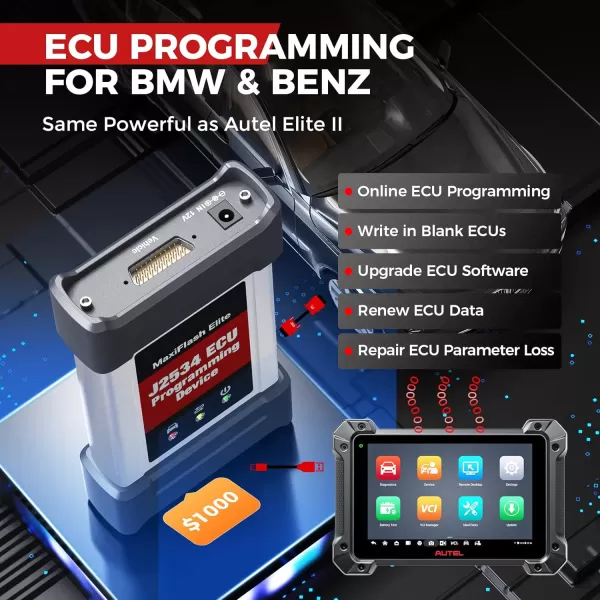 Autel Maxicom MK908 Pro II Scanner: 2023 J2534 Programming Tool, Level Up of MS908S Pro II/Elite II, ECU Program Coding As MS Ultra MS919, Bi-Directional, 36+ Services, AutoScan 2.0, Android 10 FCA