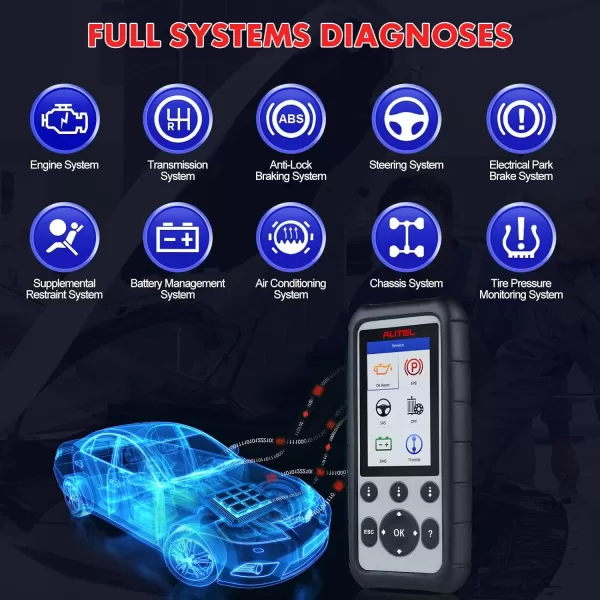 Autel OBD2 Scanner MD806 Pro - Full System Diagnostic Scan Tool with 7 Special Services, Upgrade Ver. of MD802/ MD805/ MD806/ MD808, Oil Reset, EPB, SAS, BMS, Throttle, Free Update &amp; Report Print