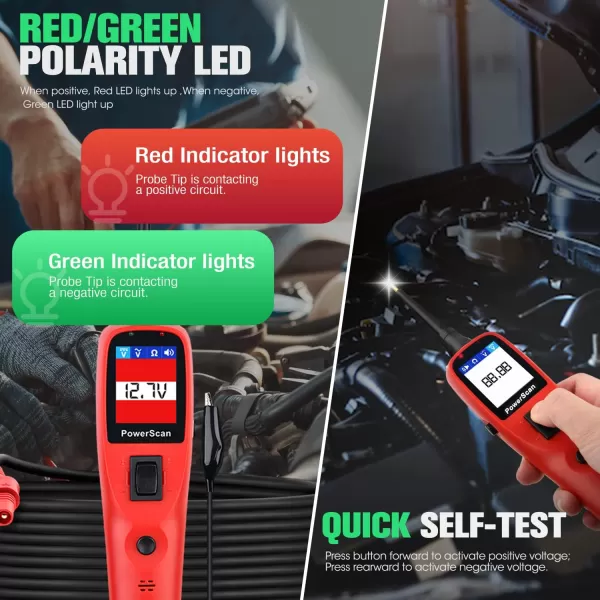 Autel PowerScan Automotive Circuit Tester, Power Circuit Probe Kit, Digital Multimeter/Relay &amp; Diode Resistance Tool, for Frequency/Duty Cycle/Voltage Test, Activating Component, w/ 20ft Cable