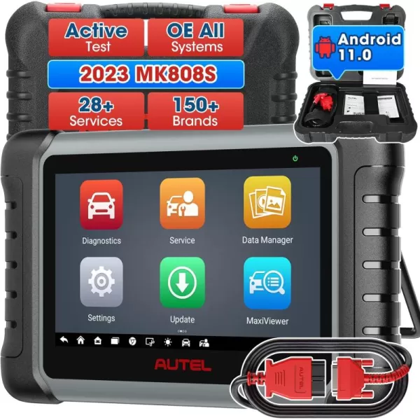 Autel Scaner MaxiCOM MK808S: 2023 Same as MX808S/MK808Z Bidirectional Scan Tool, Upgrade of MK808/MX808, 28+ Services, OE-Level All Systems Diagnostic Scanner, FCA AutoAuth Work with MV105/MV108