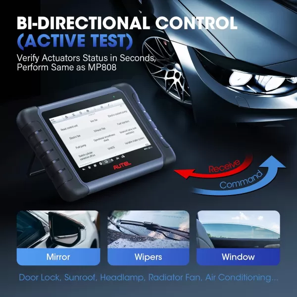 Autel Scaner MaxiCOM MK808S: 2023 Same as MX808S/MK808Z Bidirectional Scan Tool, Upgrade of MK808/MX808, 28+ Services, OE-Level All Systems Diagnostic Scanner, FCA AutoAuth Work with MV105/MV108