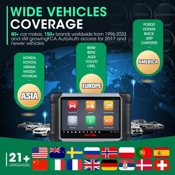 Autel Scanner MaxiCOM MK808BT PRO: 2023 Full Bidrectional Full Upgraded 2.0 Ver. of MK808S MK808Z MK808K MX808S MX900, 28+ Services, Active Test All System Diagnosis, Support BT506 MV108S FCA AutoAuth