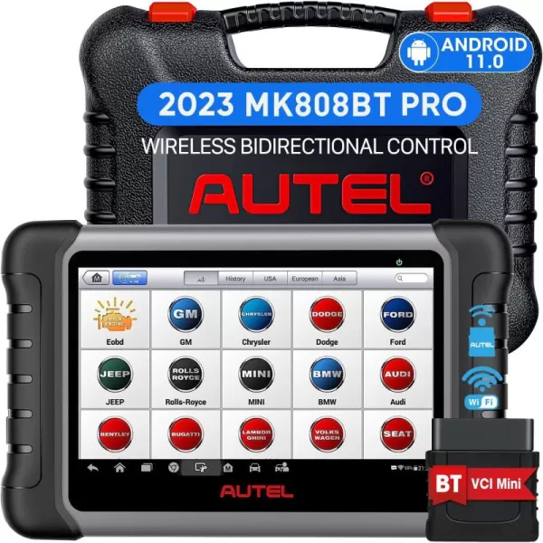 Autel Scanner MaxiCOM MK808BT PRO: 2023 Full Bidrectional Full Upgraded 2.0 Ver. of MK808S MK808Z MK808K MX808S MX900, 28+ Services, Active Test All System Diagnosis, Support BT506 MV108S FCA AutoAuth